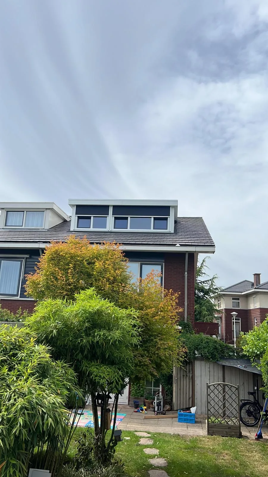 Achtergevel dakkapel over twee kamers